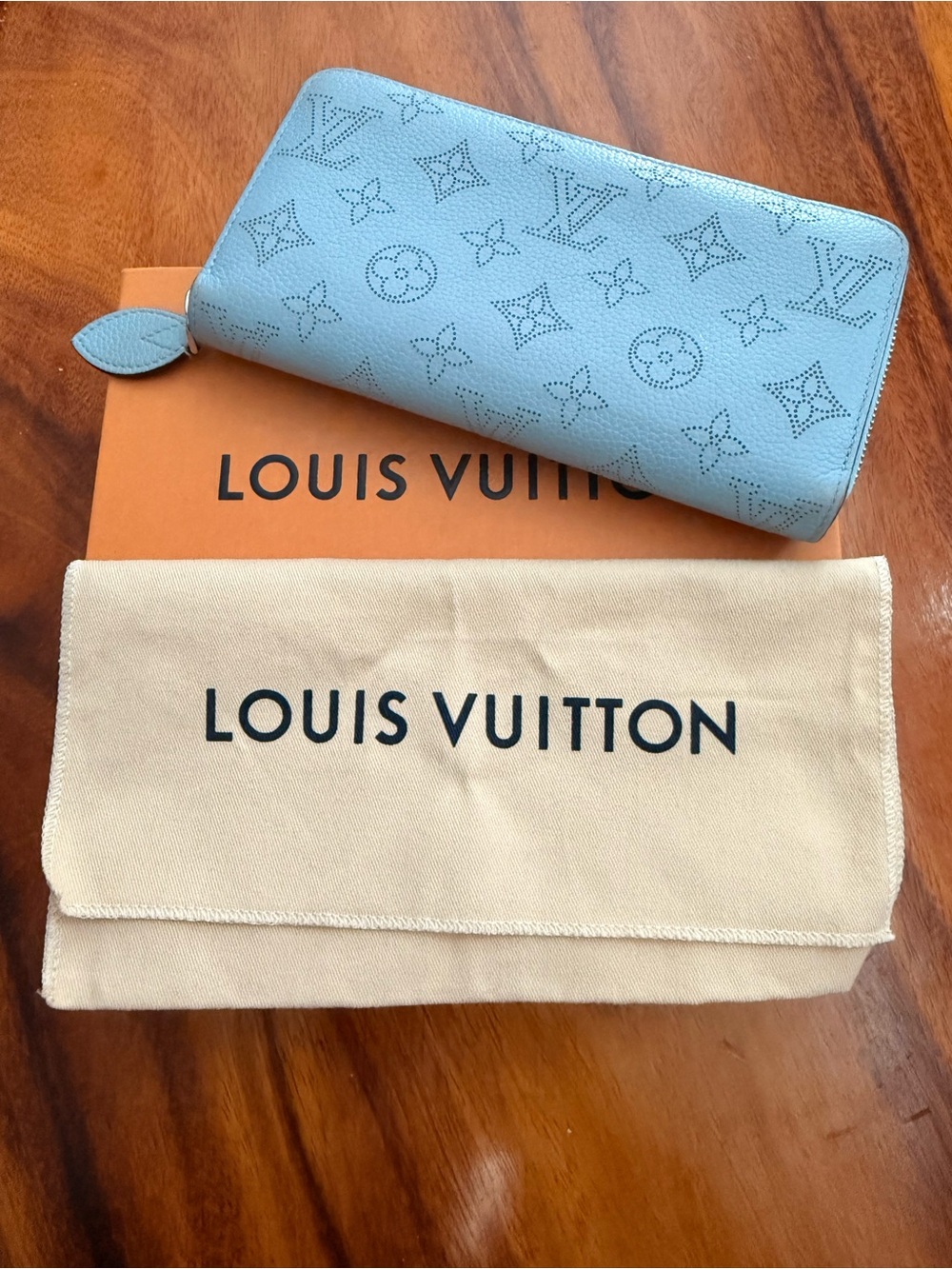 Louis Vuitton Perforated Monogram Zippy Wallet in Light Blue